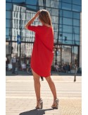 Oversize V-neck dress, red 3753 - Online store - Boutique